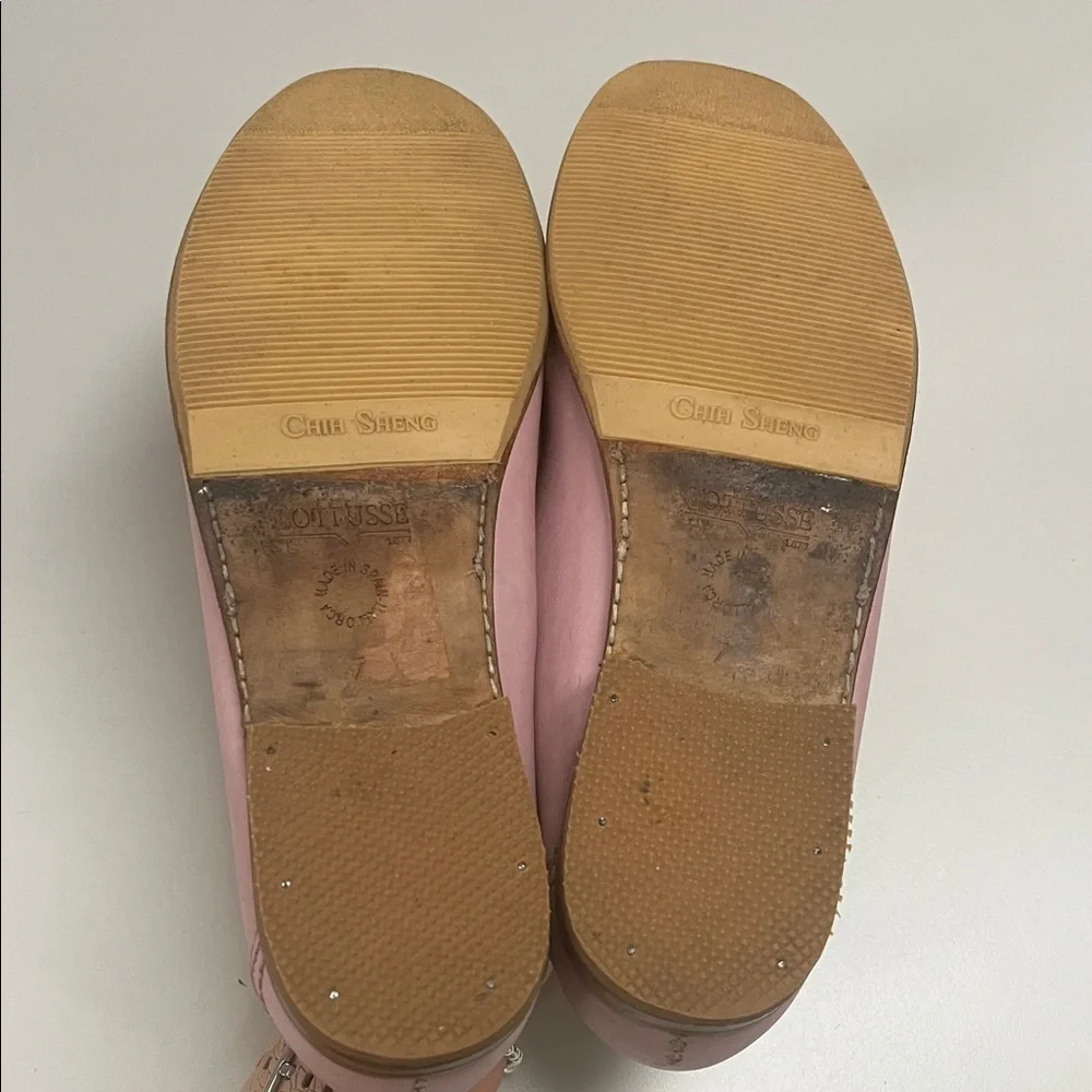 Lottusse Men’s size 7 Pink Leather Penny Loafers / preowned